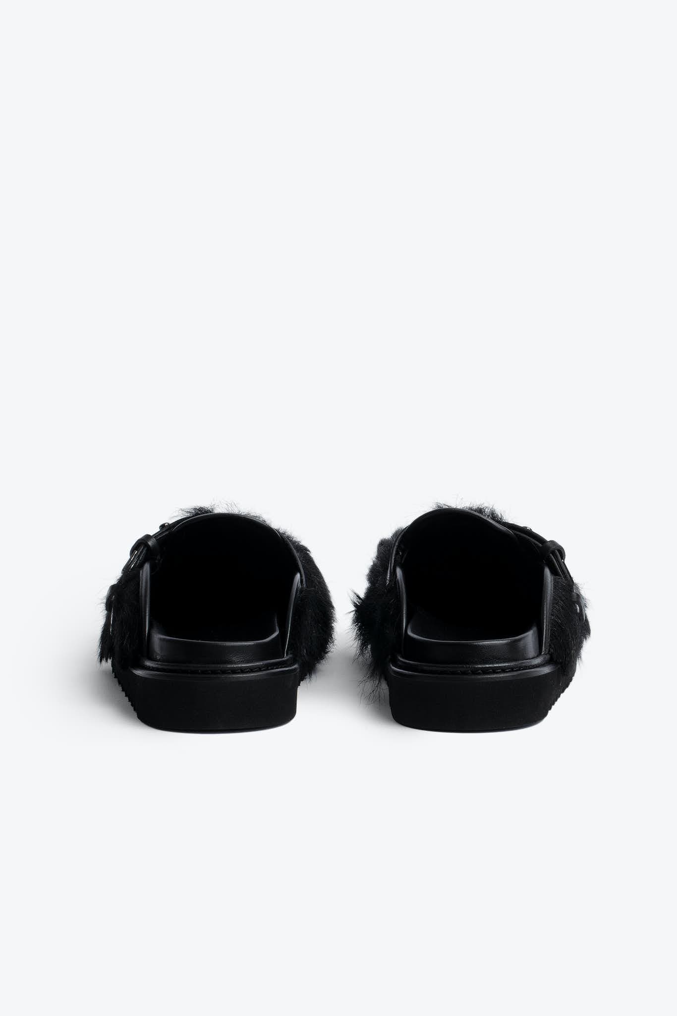 Alpha Mules Hairy Lambskin