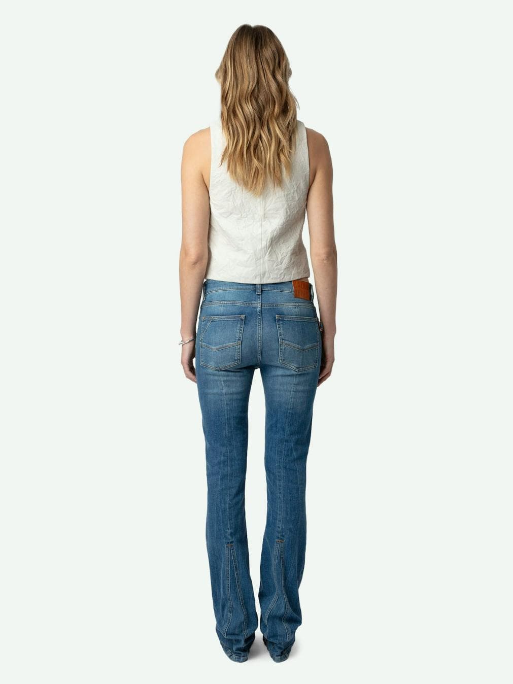 Emilie Crinkled Leather Vest