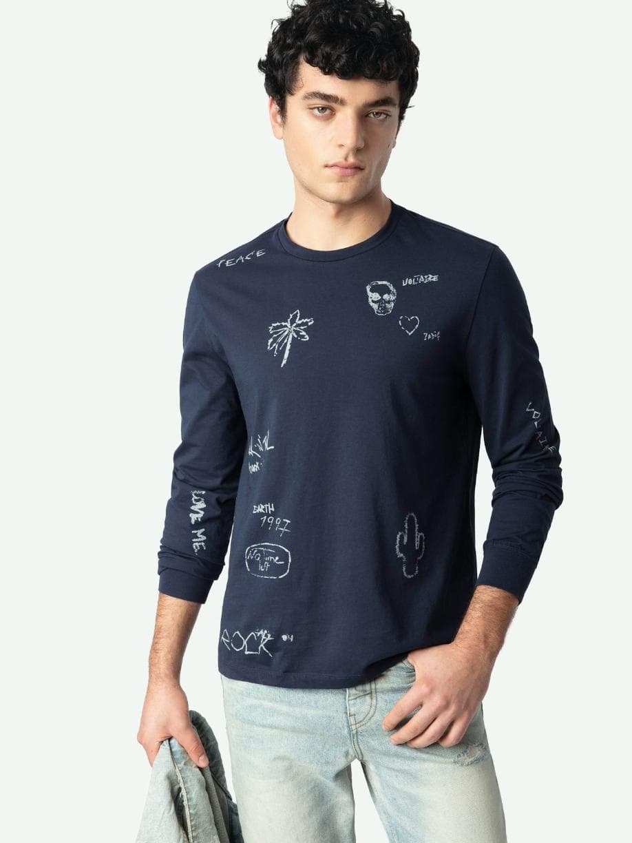  [NAME] t-shirt blue men | Zadig&Voltaire Lebanon