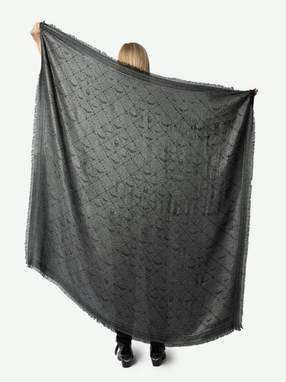 Glenn Monogram Metallic Scarf