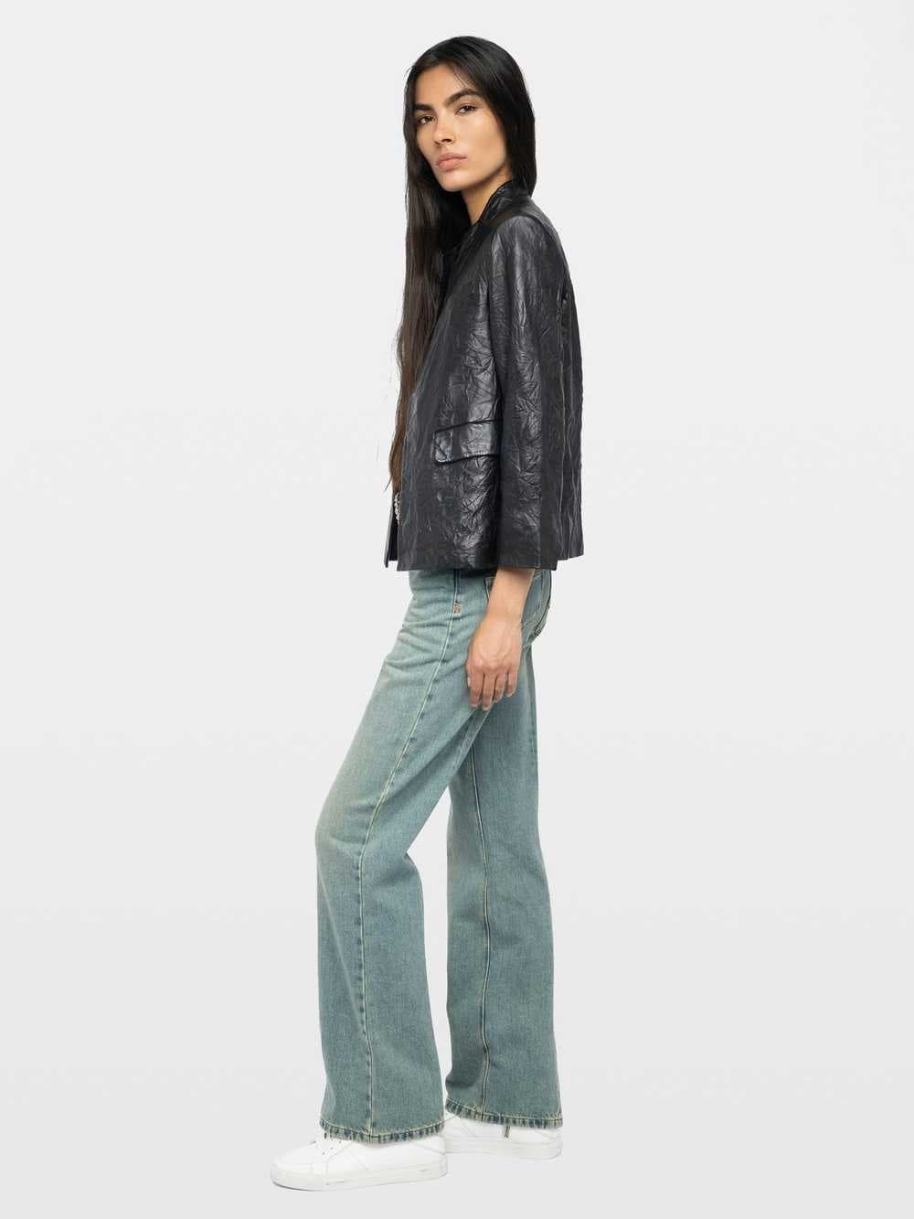 Veryn Creased Leather Blazer