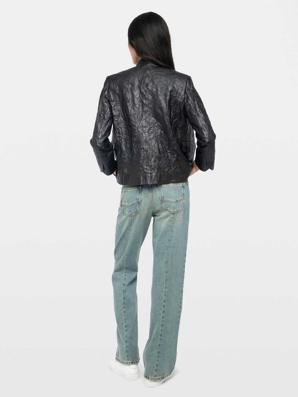 Veryn Creased Leather Blazer