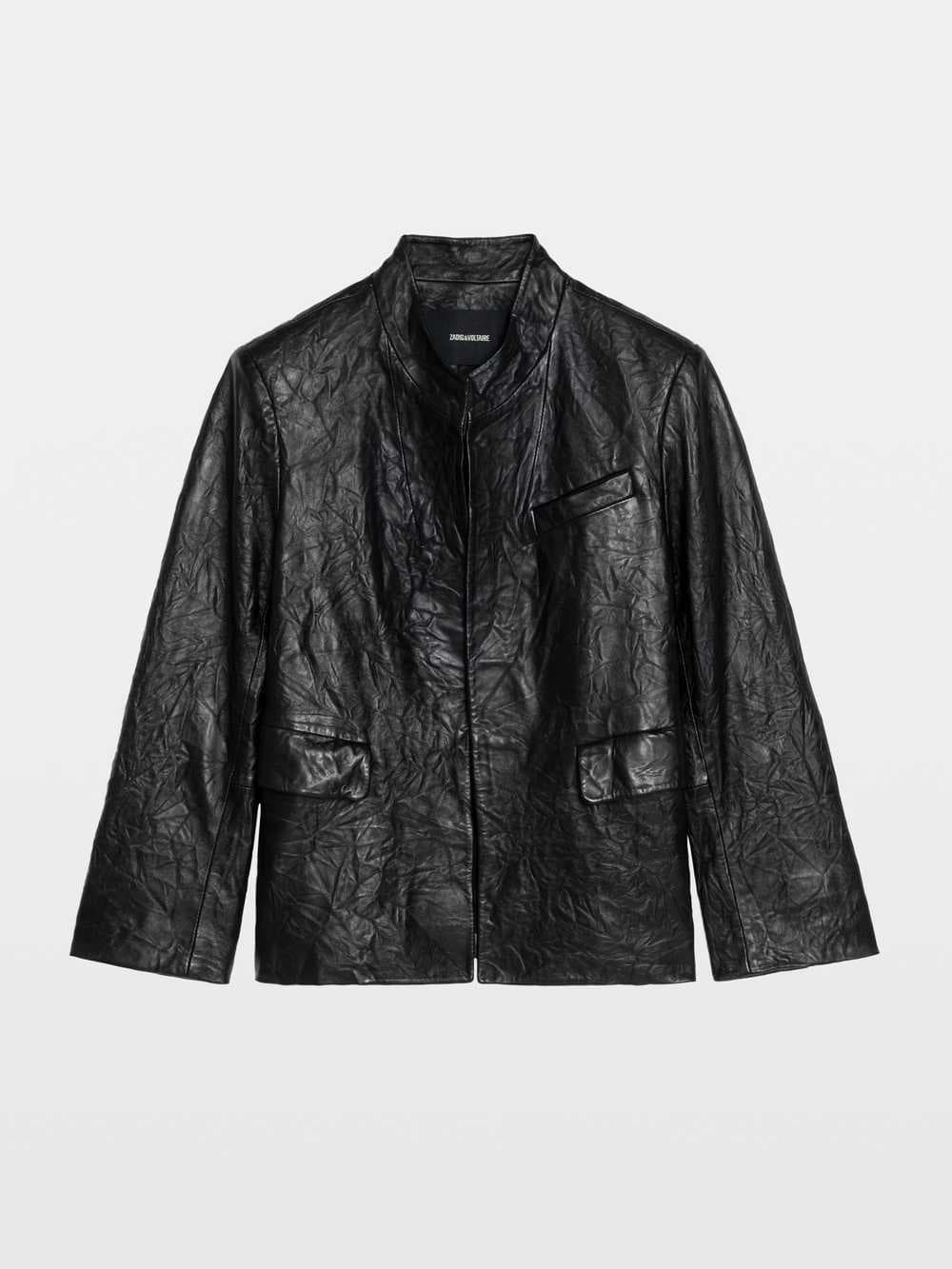Veryn Creased Leather Blazer