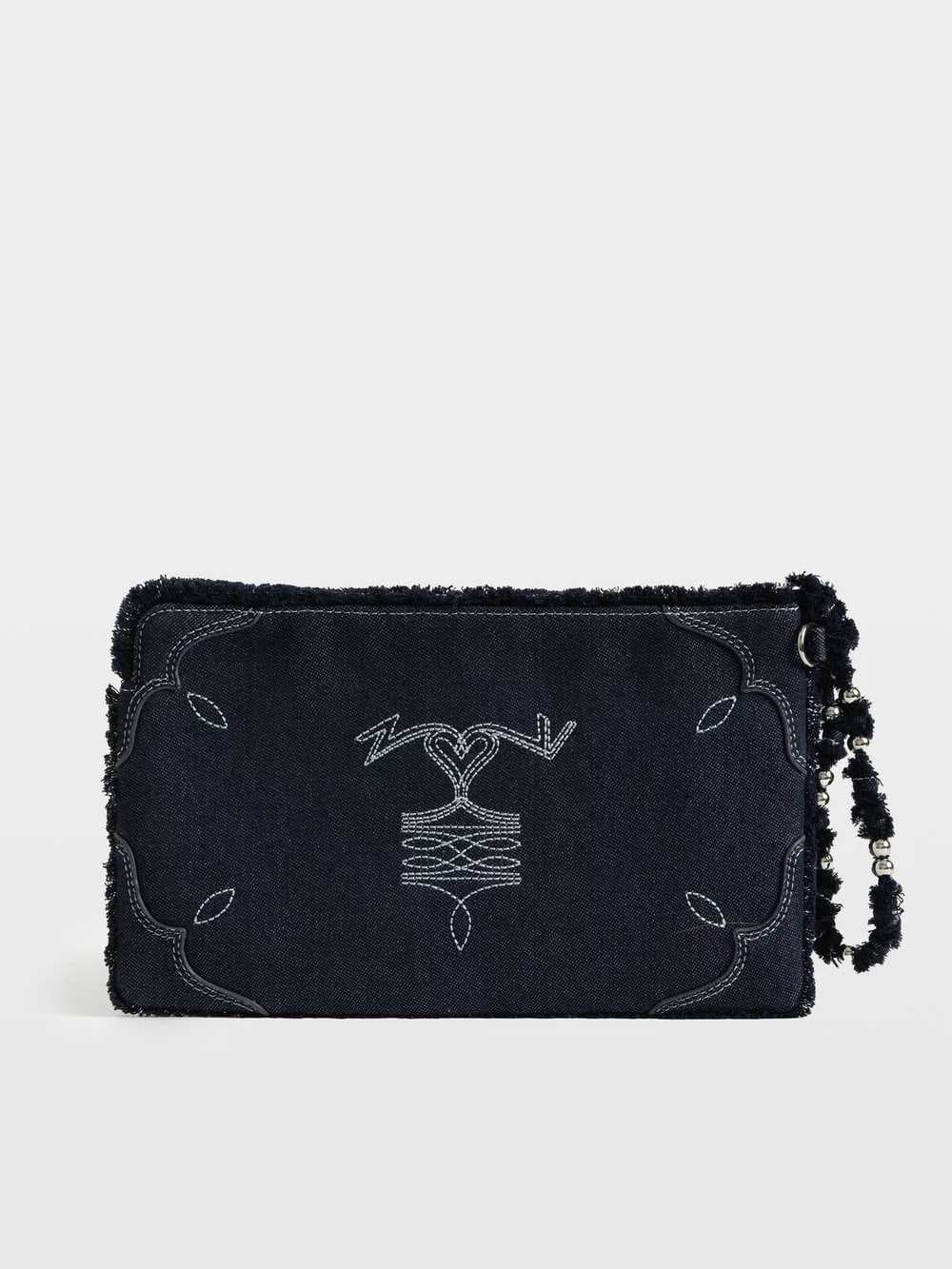 Angel Denim Western Clutch
