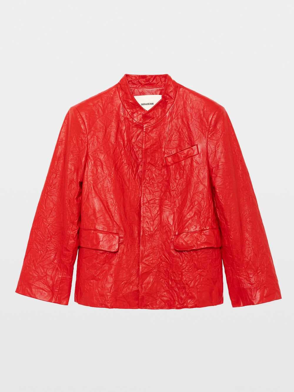 Veryn Creased Leather Blazer
