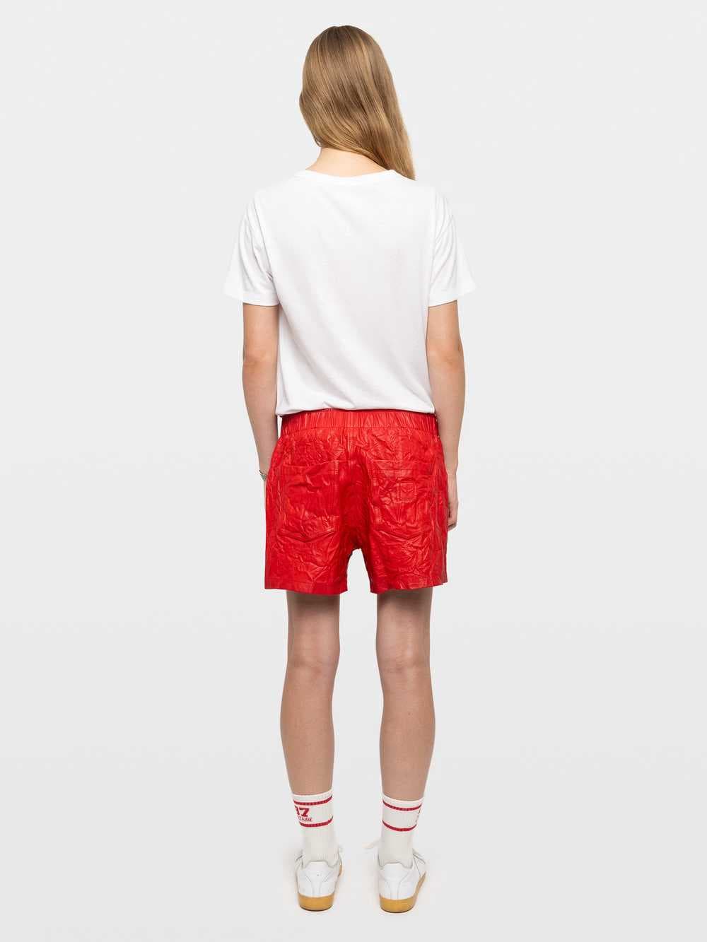 Pax Crinkled Leather Shorts