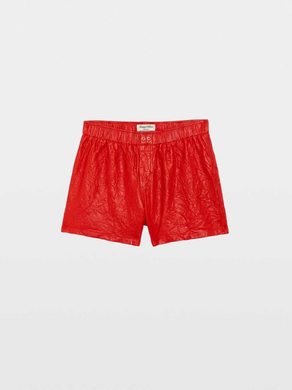 Pax Crinkled Leather Shorts