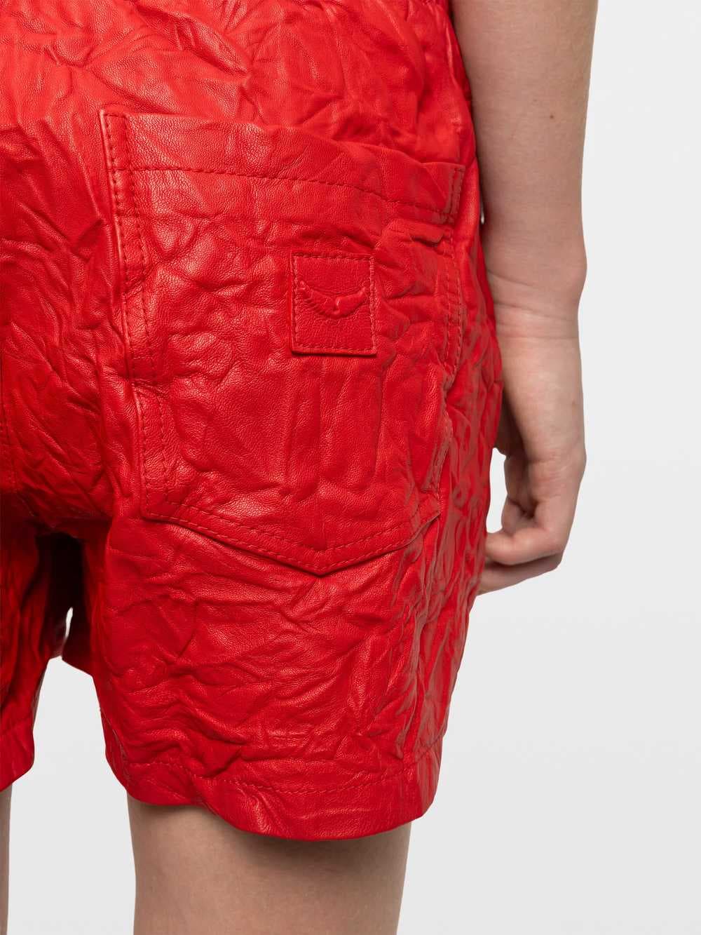 Pax Crinkled Leather Shorts
