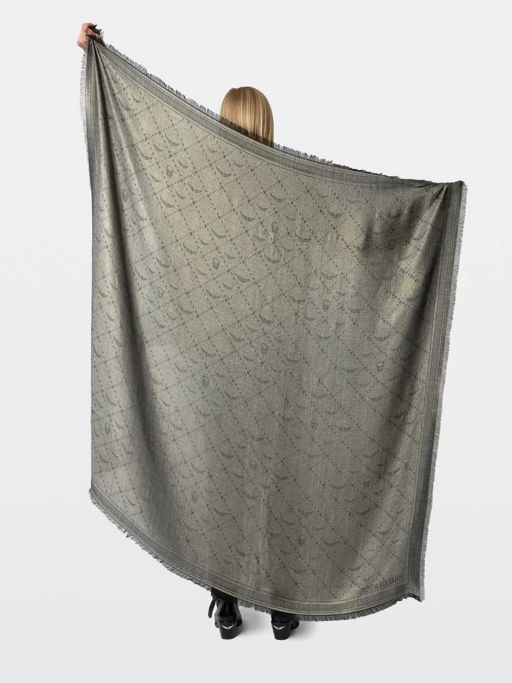 Glenn Monogram Metallic Scarf