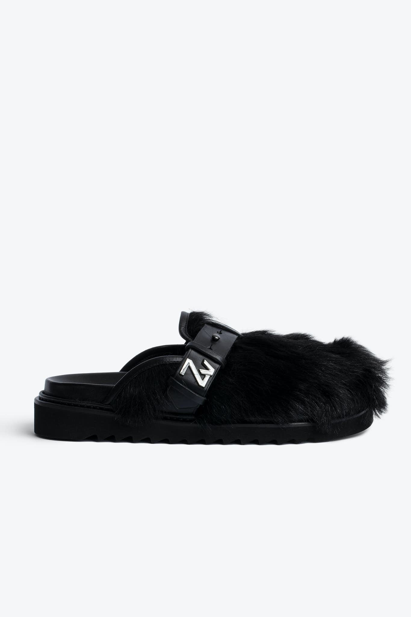 Alpha Mules Hairy Lambskin