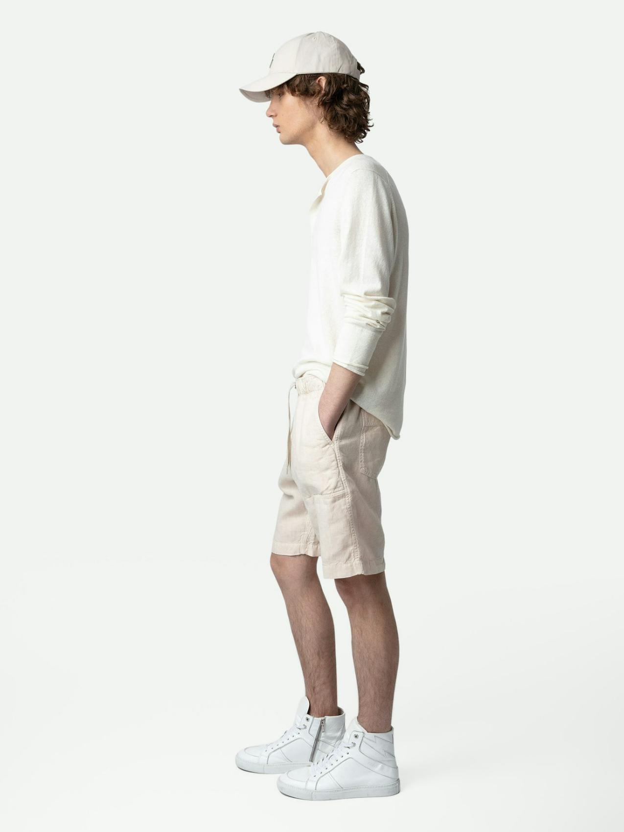 Pixel Linen Bermuda Shorts