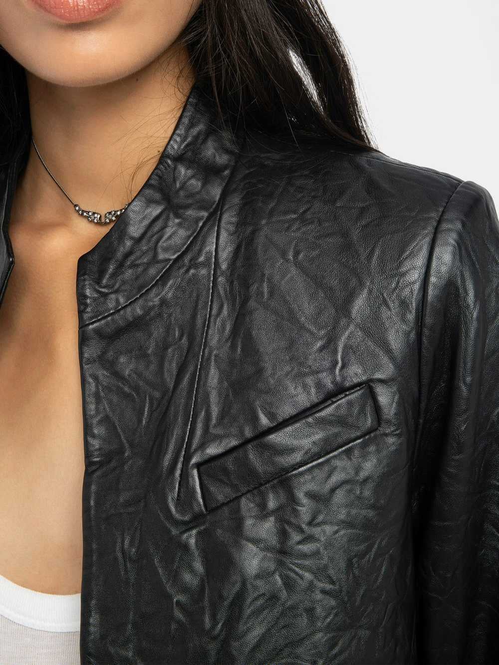 Veryn Creased Leather Blazer