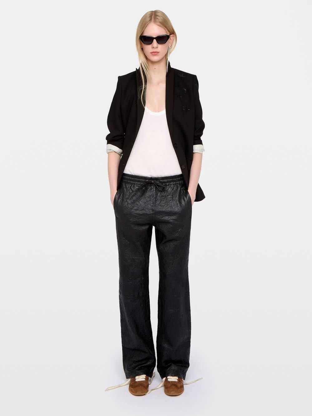 Pocha Crinkled Leather Trousers