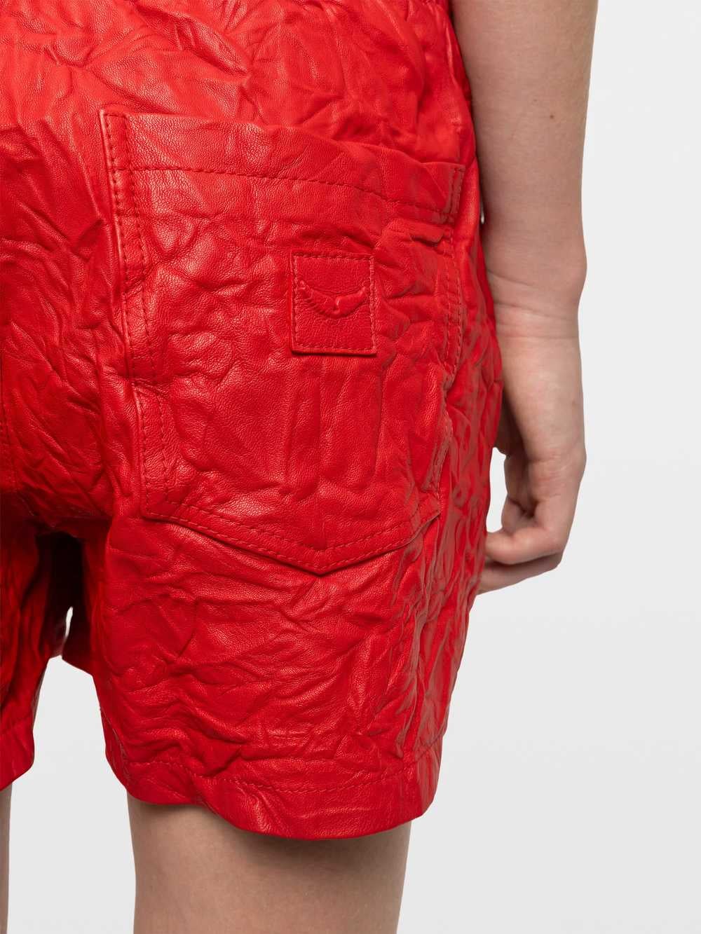 Pax Crinkled Leather Shorts