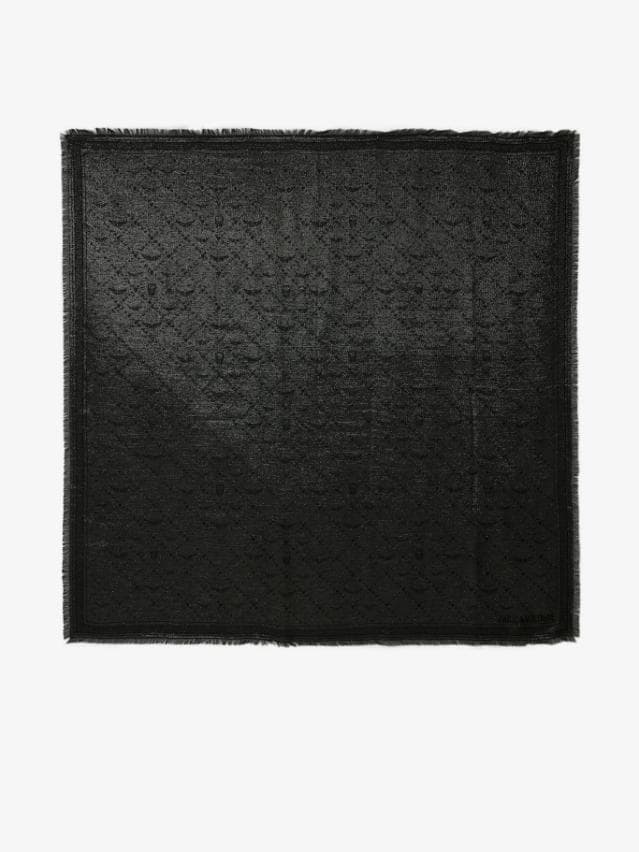 Glenn Monogram Metallic Scarf