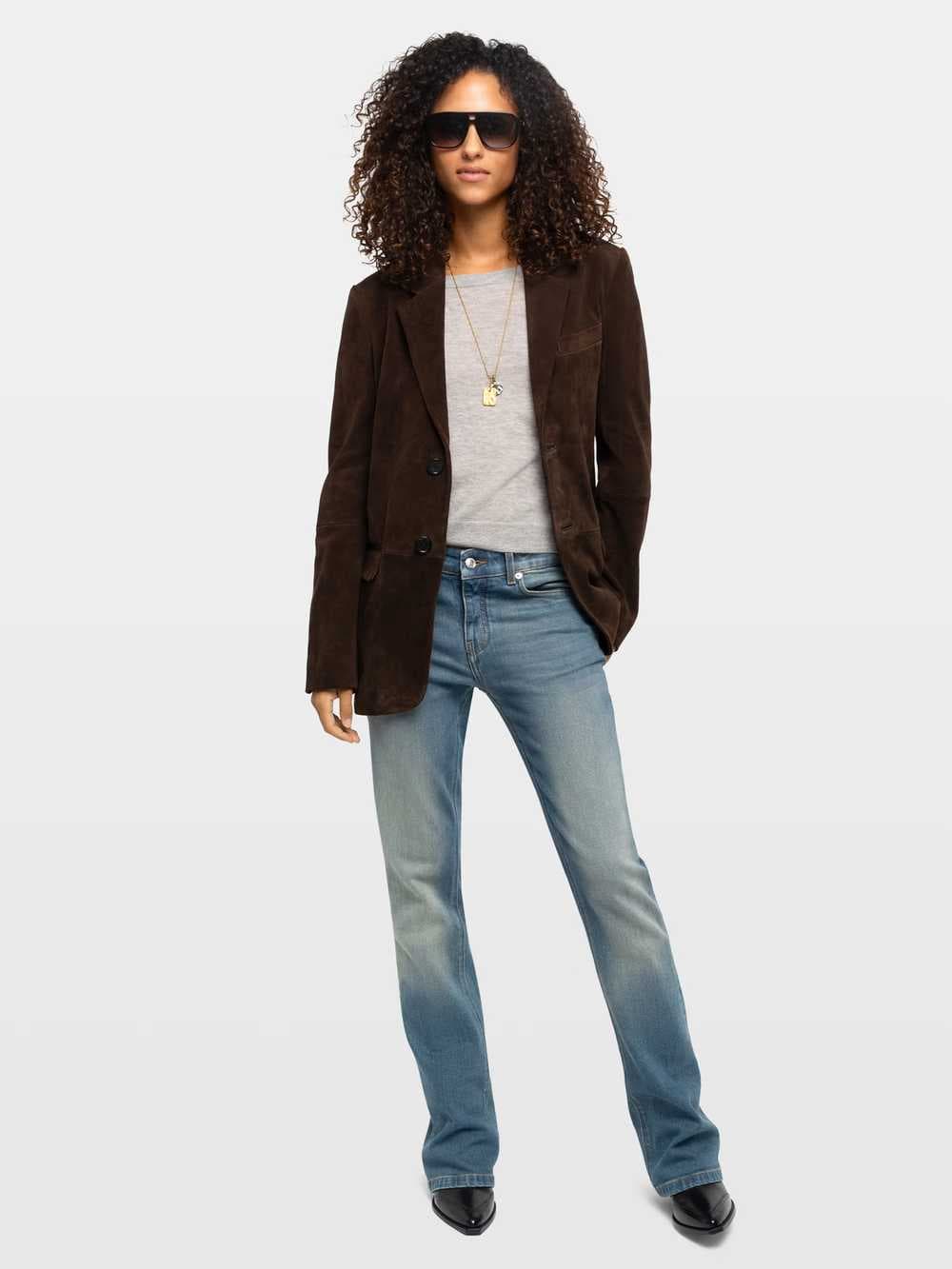 Vanille Suede Leather Blazer